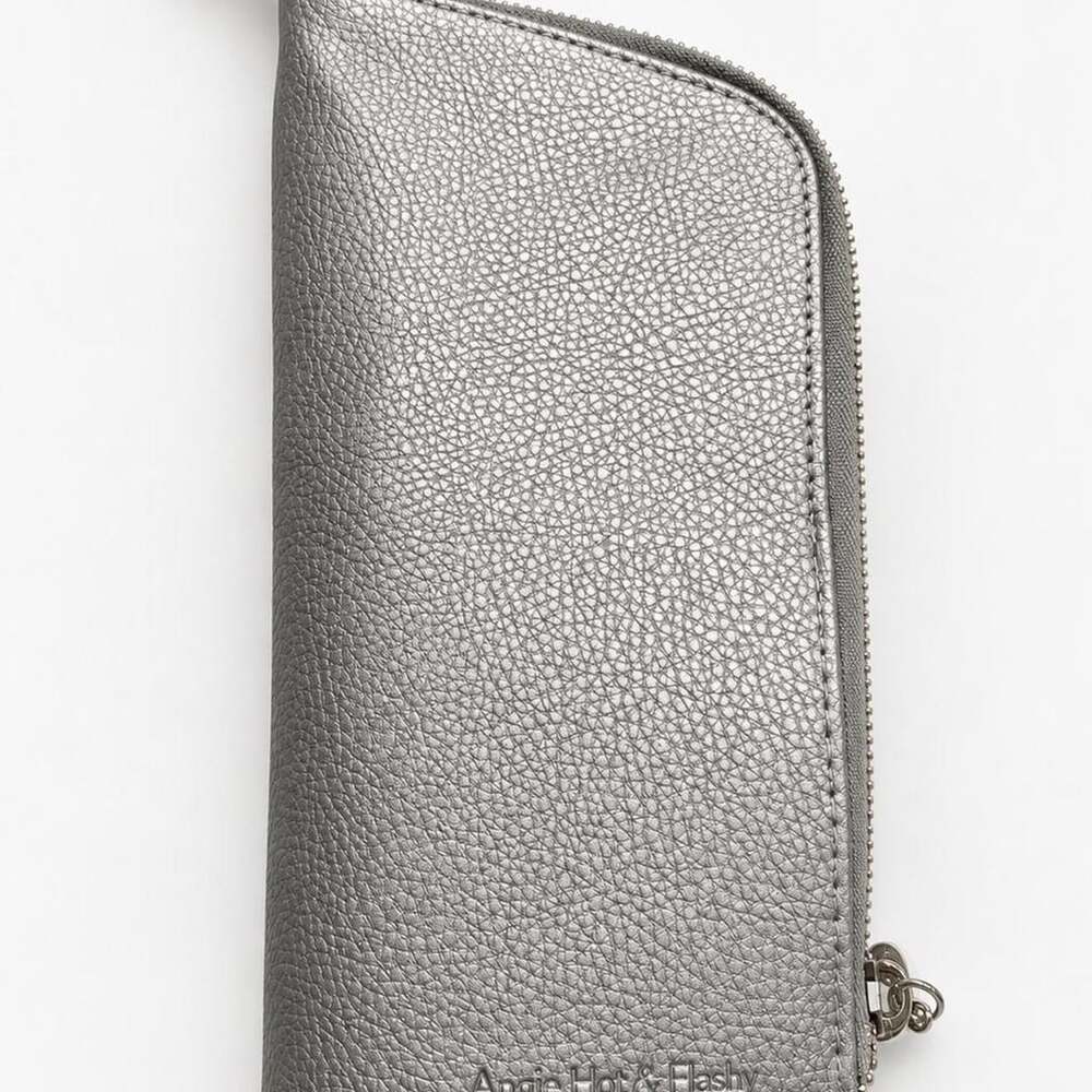 Angie Hot & Flashy Silver Travel Pouch Makeup Brush Holder Case